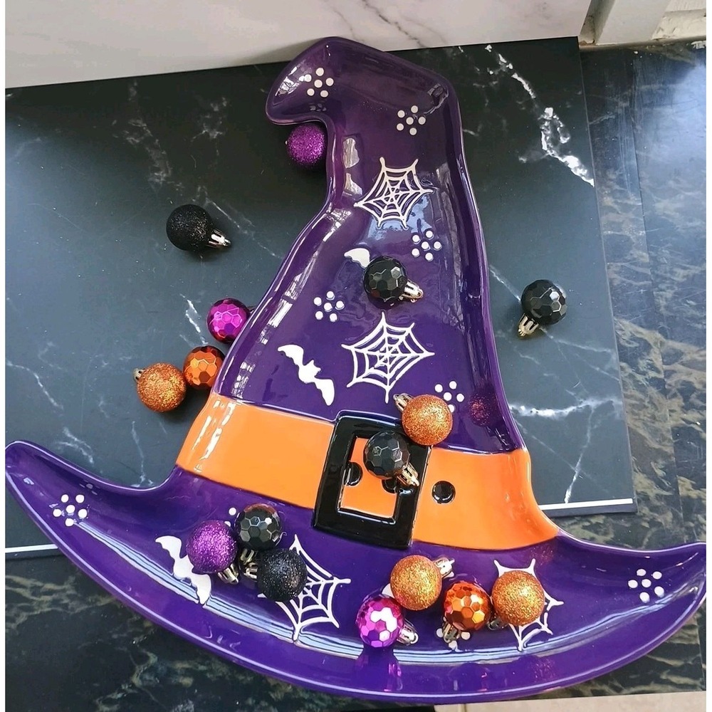 Temptations Witch Hat‎ Halloween Boofetti Platter Serving Plate New